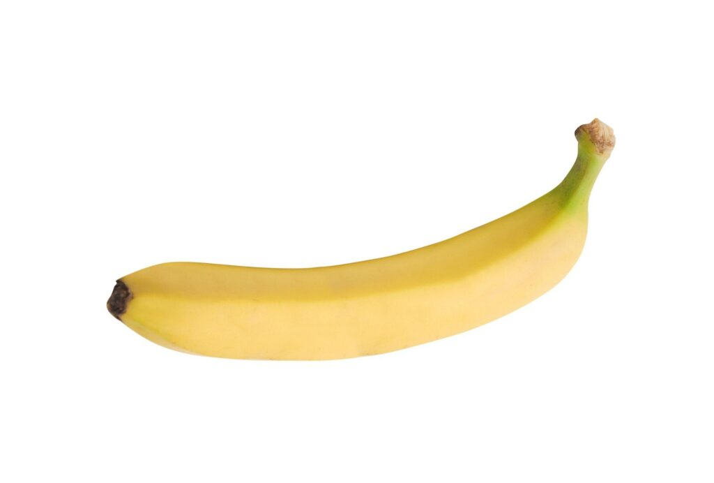 Single banana isolated